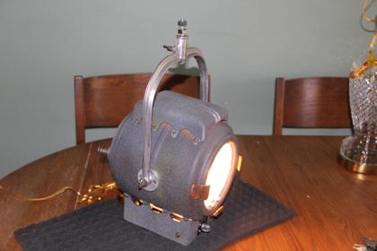 antique handlamp with metalic housing