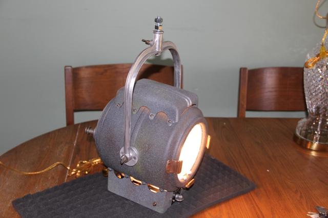 antique handlamp with metalic housing